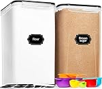 Contenants alimentaires extra grands avec couvercles - 6.5L | 220 OZ | 2PCS - CEKEE grands canisters alimentaires en plastique hermétiques pour farine, sucre, riz, céréales et pâtes, stockage alimentaire en vrac pour organisation de cuisine.