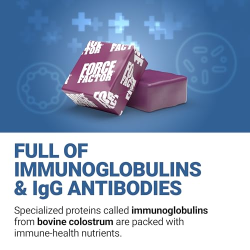 Image of Force Factor Awesome Colostrum Supplement, Berries & Cream, 60 Soft Chews | Bovine Colostrum with Biotin, Grass-Fed, Antibiotic-Free, Supports Gut & Immune Health, Supports Hair, Skin & Nails