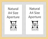 Behind The Glass - Handmade Natural Brown Picture Frame With Double Aperture Mount - For 2 A4 Image