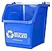 Recycling Rules 6 Gallon Stackable Recycling Bin Container in Blue, Eco-Friendly BPA-Free Handy Recycler with Handle, 4-Pack