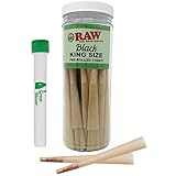 RAW Cones Black Classic King Size: 100 Pack – Double Pressed Extra Fine - Ultra Thin Pre Rolled...