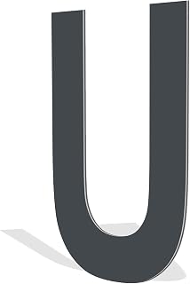 3D-Hausnummern und Buchstaben - 20cm – Stilvolle und Wetterfeste Zeichen aus Aluminium, Perfekt zur Adress- und Hausnummer-Kennzeichnung (Anthrazit, Buchstabe „U“)