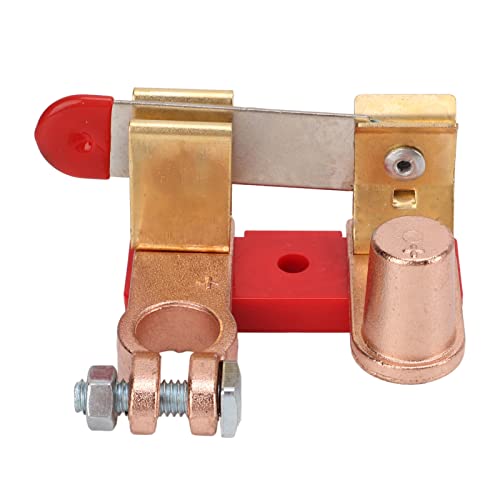 QANYEGN Top Post Baery Positive Disconnect Switch, Baery Disconnect Switch Isolator, Brass Power Cutoff Switch for Automotive Marine Boat RV ATV