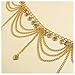 Metal Beaded Link Chain Belly Belt,Gold Multi-layered Tassel Waist Chain Belt,Outfit Dress Jean Pants Heart Pendant Waist Belt for Women (Gold)