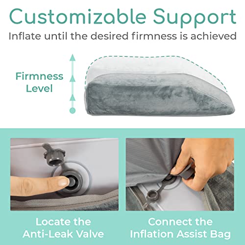 Xtra Comfort Inflatable Leg Rest Pillow - Ultralight And Portable Travel Cushion For Ankle, Knee And Leg Elevation Footrest Support - Soft And Adjustable Sleeping Wedge For Men, Women, Kids #TOP2