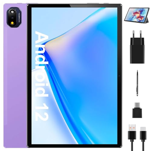BRILLAR Tablet 10 Zoll, Android 12 Tablets, 6GB RAM + 128GB ROM(1TB TF), Octa-Core, 5G WiFi, 8000mAh Akku,13MP+8MP Kamera, Bluetooth 5.0, Type-C, Schwarz