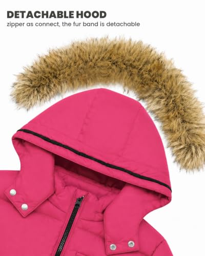 Image of JiAmy Kids 2 Piece Snowsuit Set Girl Winter Hooded Puffer Jacket & Snow Bib Pants Boy Ski Suits Ultralight Outfit