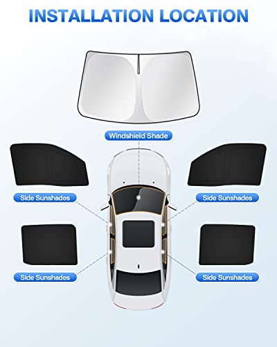 Image of Canvcle Windshield Sun Shade for 2022-2025 2026 Nissan Frontier Accessories Side Rear Window Shade Cover Sun Visor Shield Privacy Cover Keep Vehicle Cool Black 5PCS