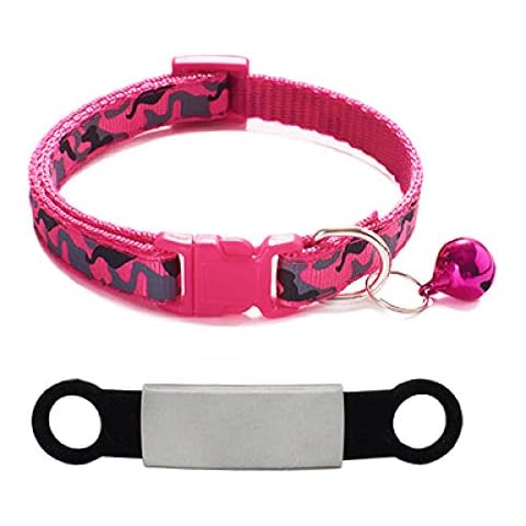 Tlwrnop Personalized ID Nylon Collar Custom Engraving Camouflage Print Cat Small Dog Cute Adjustable Cover