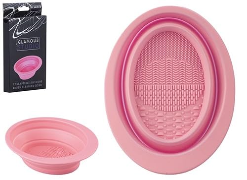 Pink Collapsible Silicone Brush Cleaning Bowl - 1 Pack, Space-Saving & Quick-Dry Design - Ideal For Home & Travel Makeup Lovers - Image 2