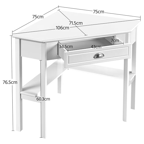 Bureau informatique avec tiroir et étagère Yaheetech noir - 4