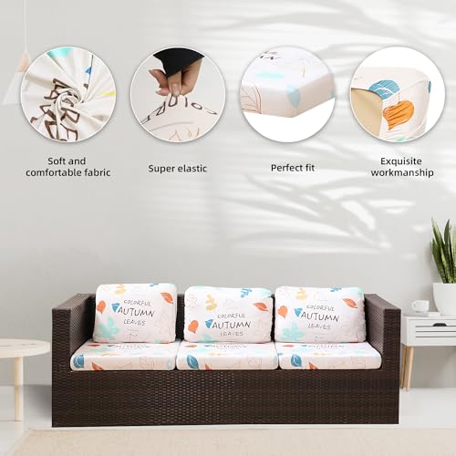 Image of BIETYONE 8Pcs Stretch Patio Cushion Covers,Outdoor Couch Covers Replacement,Outdoor Couch & Sofa Slipcovers,for Patio Furniture Cushion Covers,Washable Reusable urniture Protector(Chrysanthemum,8PCS)