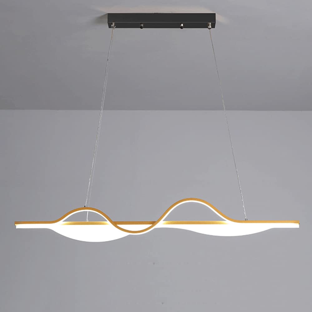 Lustre LED moderne en acrylique et métal doré haut de gamme pour îlot de cuisine