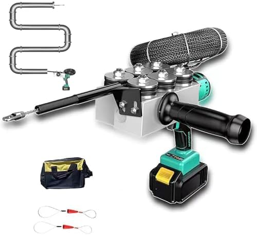 Automatic Wire Stringing Machine, Portable Fish Tape Tools, Wire Threading Electric Cable Lead Pipe Wearer Stringing Machine, for Construction Hydropower Network Communication,1battery
