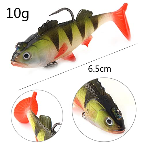 WHPromLang 4Pcs Pike Fishing Lures Baits Soft for Bass Trout Freshwater Saltwater Tackle Green/Black - Image 2