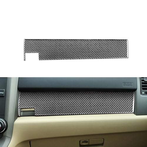 Car Interior Trim Real Carbon Fiber Co-Pilot Glove Storage Box Compartment Panel Decal Accessories Compatible with Honda CRV CR-V 2007 2008 2009 2010 2011 (Co-Pilot-Black)