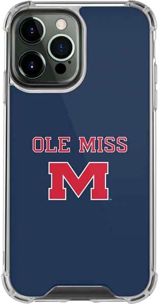 Skinit Clear Phone Case Compatible with iPhone 13 Pro Max - Officially Licensed University of Mississippi Ole Miss Blue Design