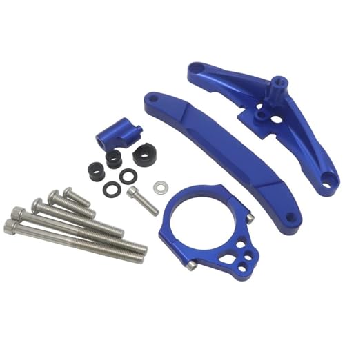 YZXOOP Motorcycle Steering Damper Stabilizer For For FAZER FZ1 FZ1 2006-2015 Motorbike Dampers Stabilisers Shock Absorber Steering damper Mounting Bracket Adapter(Blue 1)