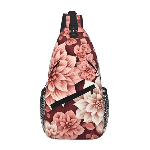 Mochila bandolera cruzada para mujer y hombre blanco floral