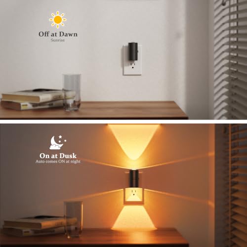 Image of JandCase LED Night Light Plug in,Rotating Night Lights Plug into Wall Amber