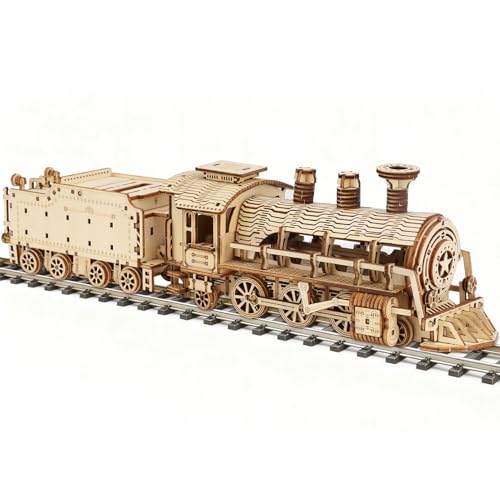 Maquette en Bois A Construire Train, Puzzle 3D Bois Locomotive à Vapeur, Maquette en A Construire Adulte Anniversaire NoëL pour Femme Homme
