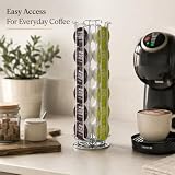 EXZACT Uchwyt na kapsułki z kawą, kompatybilny z Dolce Gusto (32 x kapsułki), stojak na kapsułki z kawą Dolce Gusto, dozownik kapsułek/stojak na kapsułki, obracany o 360°, antypoślizgowy
