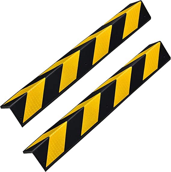 RACO Reflective Corner Guard Wall Corner Protector with Yellow Strips for Garage Parking
