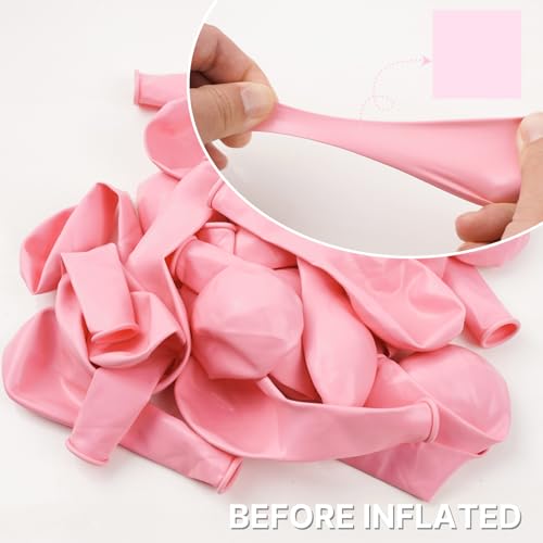 PartyWoo Light Pink Balloons 100 pcs 10 Inch Pastel Baby Pale Pink Latex Helium Balloons for Baby Shower Gender Reveal Valentine's Day Engagement Wedding Princess Birthday Party Decorations Pink-Q05 - Thumbnail 4