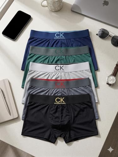 Image of Men's Premium|Underwear Air-Series Ice Cool Silk Streach Cool Boxer Brief Innerwear Combo,Breathable Trunk for Man with Signature Logo Waistband (Choose Pack of 1,2,3,4 Astd)