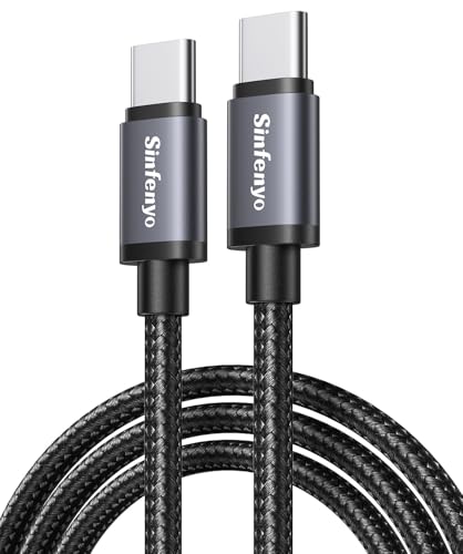 Sinfenyo USB C Kabel USB C 1 m, 60 W USB Type-C Kabel Schnellladung Nylon Kabel Typ C Ladegerät für iPhone 16/15 Plus Pro Max,iPad Pro Air,Samsung Galaxy S24/S23/S22/A54,Pixel 9/9 Pro/9 Pro XL/8