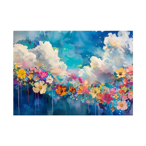 Cuadros abstractos de flores para un salón moderno y elegante lienzo de 70x90cm