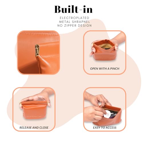 Image of House of Quirk Cosmetic Bag for Women Makeup Bag for Purse Travel Makeup Organizer Bag Waterproof Makeup Pouch with Sunglasses Case (Pack of 3, Brown)