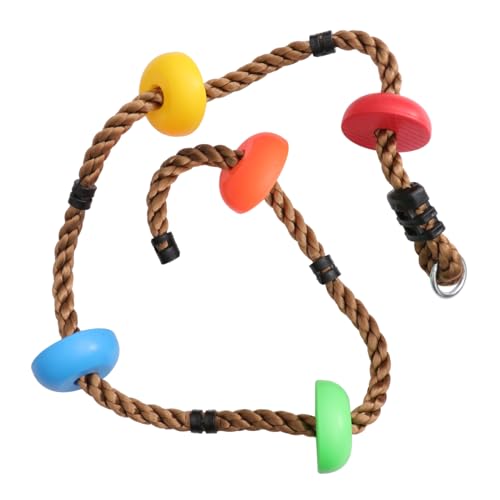 ERINGOGO 1Pc Climbing Rope with Disc Outdoor Swing for Fun Exercise Entertainment Enhances Balance Coordination Confidence for Backyard Play Imaginative