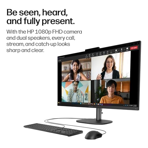 Image of HP OmniStudio 27 inch All-in-One Desktop Next Gen AI PC, FHD Display, AMD Ryzen AI 7 445, 16 GB RAM, 512 GB SSD, AMD Radeon 840M Graphics, Windows 11 Home, Jet Black, 27-cw0102 (2026)
