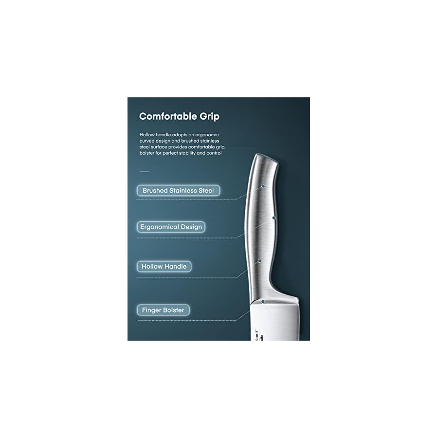 DPerlla-Knife-Set-17-Pieces-Kitchen-Knife-Set-with-Clear-Acrylic-Knife-Holder-Stainless-Steel-Super-Sharp-Chef-Knife-with-Hollow-Handle-in-One-Piece-Design D.Perlla Knife Set, 17 Pieces Kitchen Knife Set with Clear Acrylic Knife Holder, Stainless Steel Super Sharp Chef Knife with Hollow Handle in One Piece Design