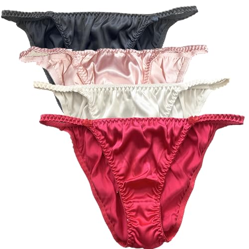 Colorful Star 4 Pack Women's Sexy Pure Silk Panties