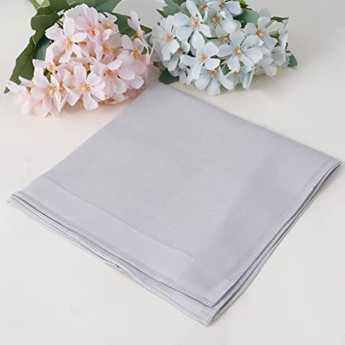 Image of HOULIFE Men's Cotton Handkerchiefs, Solid Color 60S Soft Cotton Hankies for Men Women 6 /12PCS 15.7 inchx15.7 inch