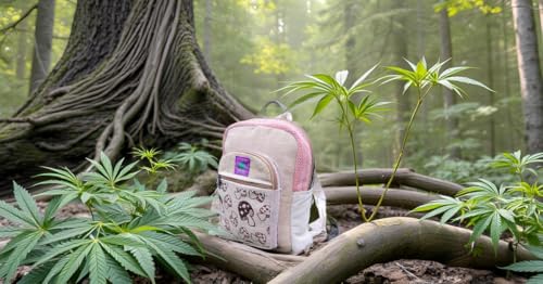 Generic RARA Natural Handmade MINI Hemp backpack, eco-friendly stylish unisex casual backpack Hiking, Travelling and Walking (Mushroom red)4