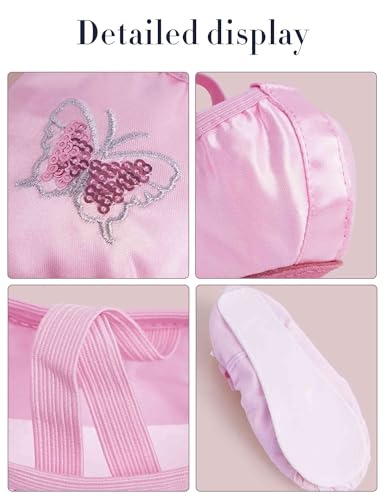 Sweet Pink Toddler Girls Ballet Shoes Kids Soft Split Sole Dance Slippers for Training, Performance, Class, Yoga, Indoor Sports4