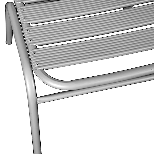 Flash Furniture Lila Commercial Silver Indoor-Outdoor Restaurant Stack Chair With Triple Slat Back #TOP5