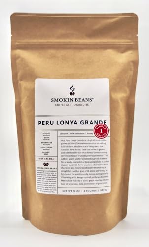 Smokin Beans Peru Lonya Grande Unroasted Green Arabica Coffee, 2-Lb, 1ct