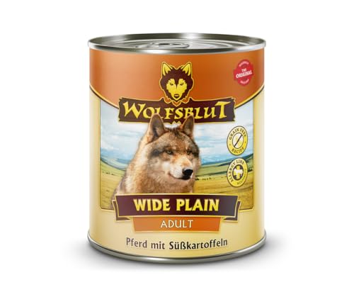 Wolfsblut Wide Plain 6x800g Hundefutter – hypoallergenes Nassfutter mit Pferd, Süßkartoffeln & Kräutern - ohne Soja, Zucker oder Getreide - Allergikerfreundlich in Wolfsblut Qualität