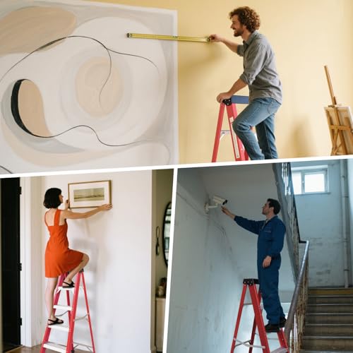 Image of Fiberglass Step Ladder, 500-Pound Load Capacity