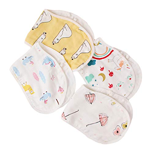 NUOBESTY Conjunto de Toalhas de AlgodÃ£o 4 PeÃ§as de BebÃª Toalhas Macias Babadores de Bandana de Be