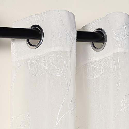 PimpamTex  Tenda Traslucida Finestra per Soggiorno e Camera da Letto, Tende Trasparenti a Pannello Moderne con 8 ochielli, 140 x 260 cm, Modelo Azuaga  (140 x 260 cm, Natural)