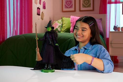 mattel universal wicked deluxe elphaba fashion doll amp accessories movie-inspired look with braided hair amp posability