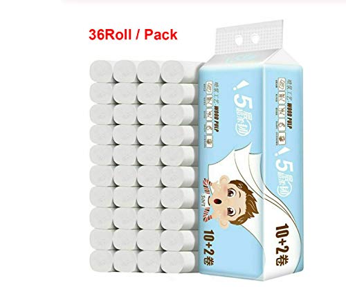 Toilet Tissue Towel Tissue Roll 5 Layers Soft Toilet Paper Reinforced Wood Pulp Toilet Paper Home Bathroom Roll Paper 36 Rolls