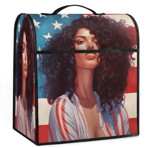 Coffee Maker Cover Usa Girl Kitchen Appliance Covers Small Appliance Covers Blender Cover Juicer Cover Dust Covers for Kitchen Appliances with Top Handle and Pockets,Washable,C644