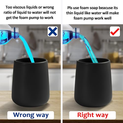 Image of Soap Foaming Dispenser Ceramic with Easy-to-Press Pump Hand Foam Dispenser for Shampoo Bathroom Kitchen 12 oz 2pcs