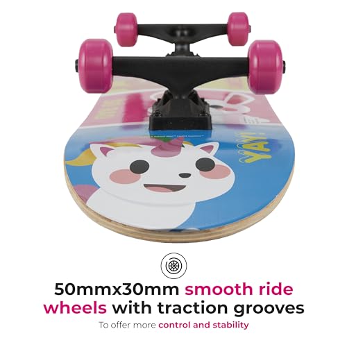 Image of Skateboard with Printed Graphic Grip Tape - Great for Kids and Teens, Cruiser Skateboard with ABEC 5 Bearings, Durable Deck, Smooth Wheels